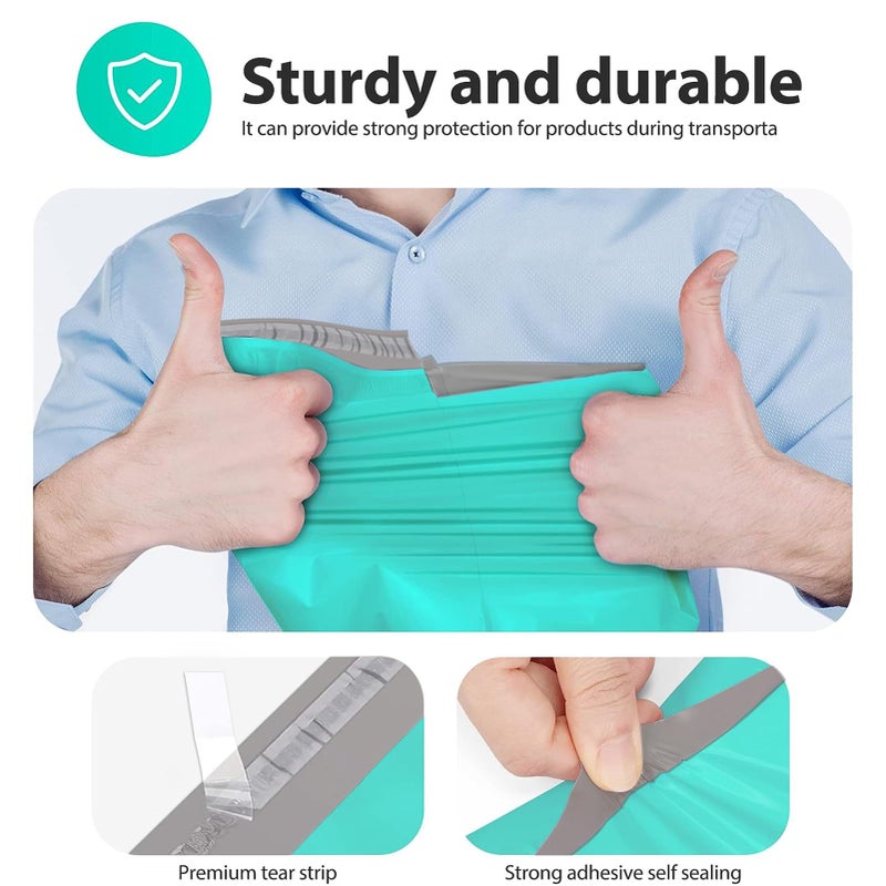 Fuxury Poly Mailers 12x15.5 Inch 200pc Teal, Shipping Envelopes for Clothing, Self Sealing Envelopes Boutique Custom Bags Enhanced Durability Multipurpose Keep Items Safe Protected - Image 4